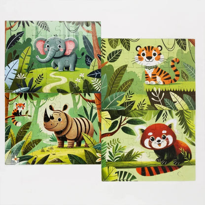 Jigsaw Nation Forest Friends 4-in-1 Puzzle Set | 35 Piece Animal Puzzles for Kids (Ages 3–5)