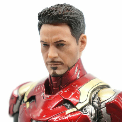 Iron Man Mark XLVII One:6 Scale Collectible Action Figure 12 Inch – Marvel Superhero Figure with Tony Stark Head Sculpt and Display Stand