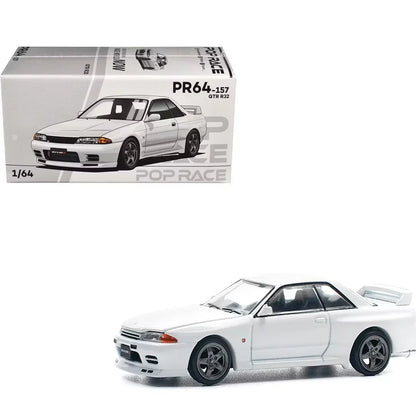 Pop Race PR64-157  GT-R R32 1:64 Die-Cast Model Car | White | JDM Collector Edition