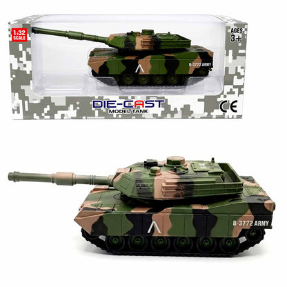 Die-Cast Leopard Tank Model 1:32 Scale – Military Camouflage Army Tank Toy