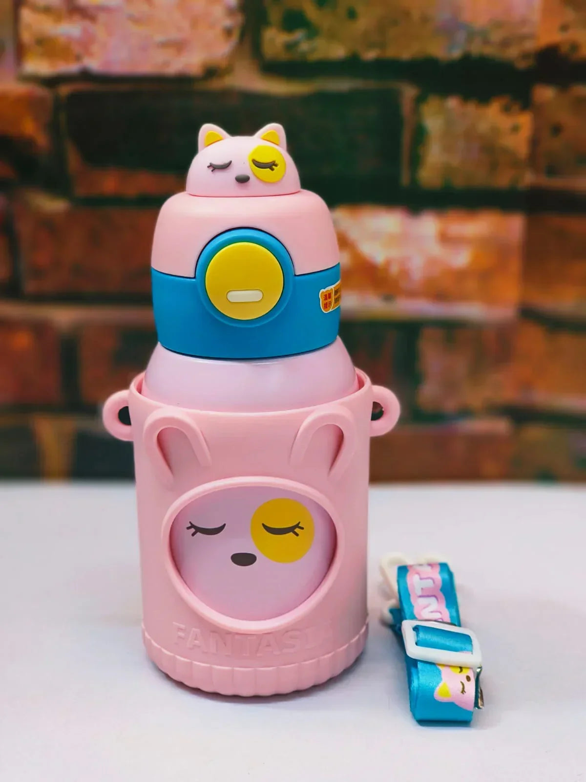 Cute Premium Kids Insulated Water Bottle Stainless with Silicon Cover 500 ML (Pink) - Jaiman Toys