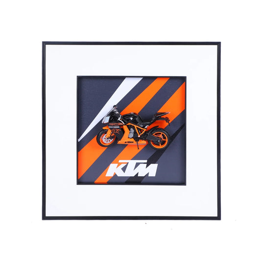 3D KTM Racing Bike Decorative Wall Frames – 40x40 cm | Perfect for Racing Enthusiasts | Eye-Catching Room Decor | Ideal Gift for Bike Lovers & Collectors - Jaiman Toys