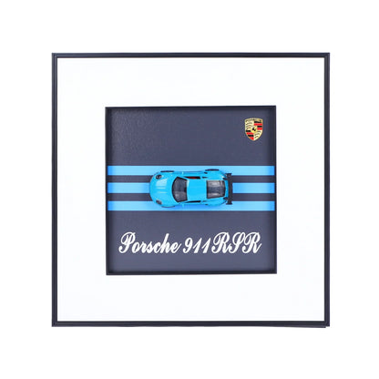 3D Porsche 911 RSR Decorative Wall Frame – 40x40 cm | Premium Car Wall Art for Racing Enthusiasts & Collectors | Sleek Decor & Ideal Gift for Supercar Lovers - Jaiman Toys