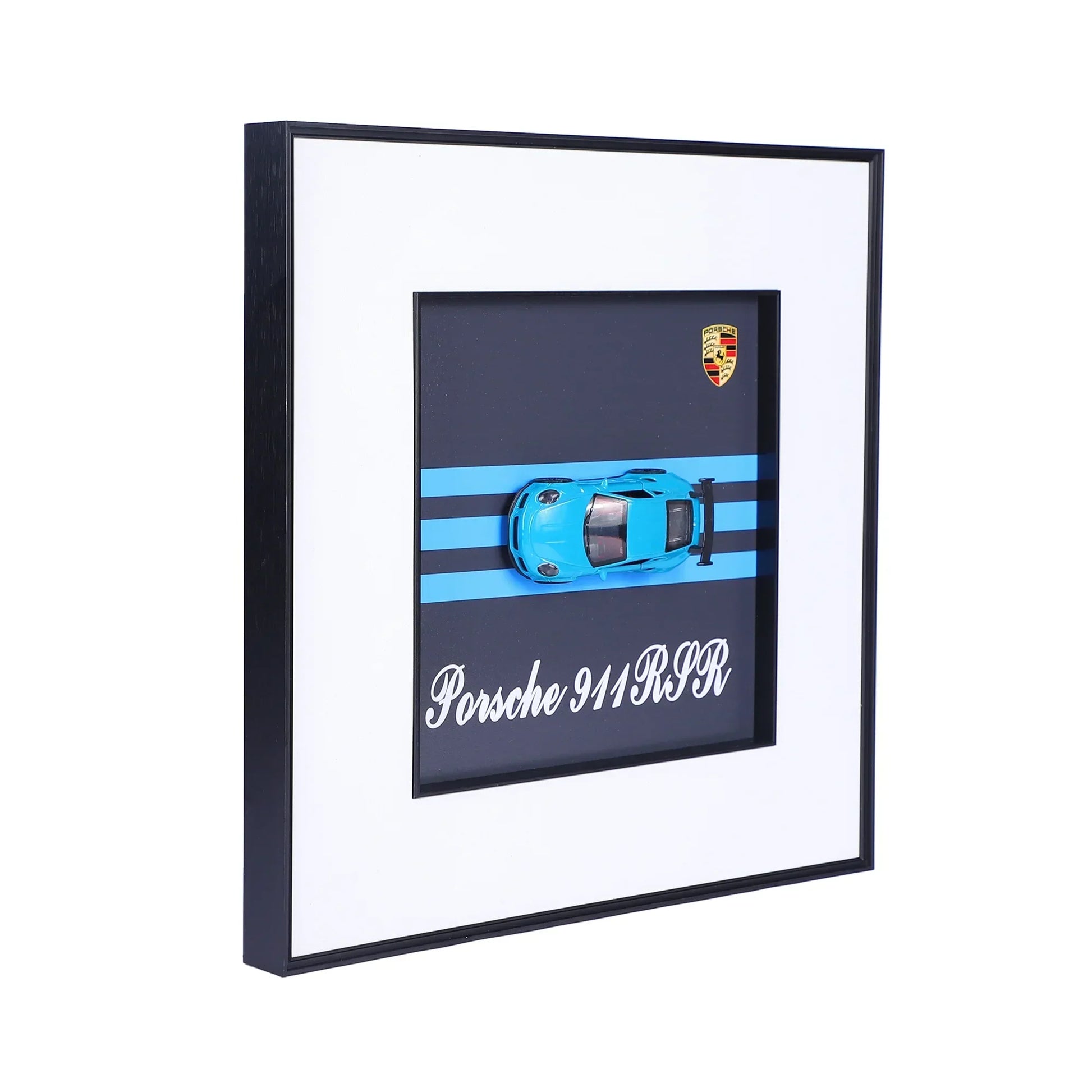 3D Porsche 911 RSR Decorative Wall Frame – 40x40 cm | Premium Car Wall Art for Racing Enthusiasts & Collectors | Sleek Decor & Ideal Gift for Supercar Lovers - Jaiman Toys