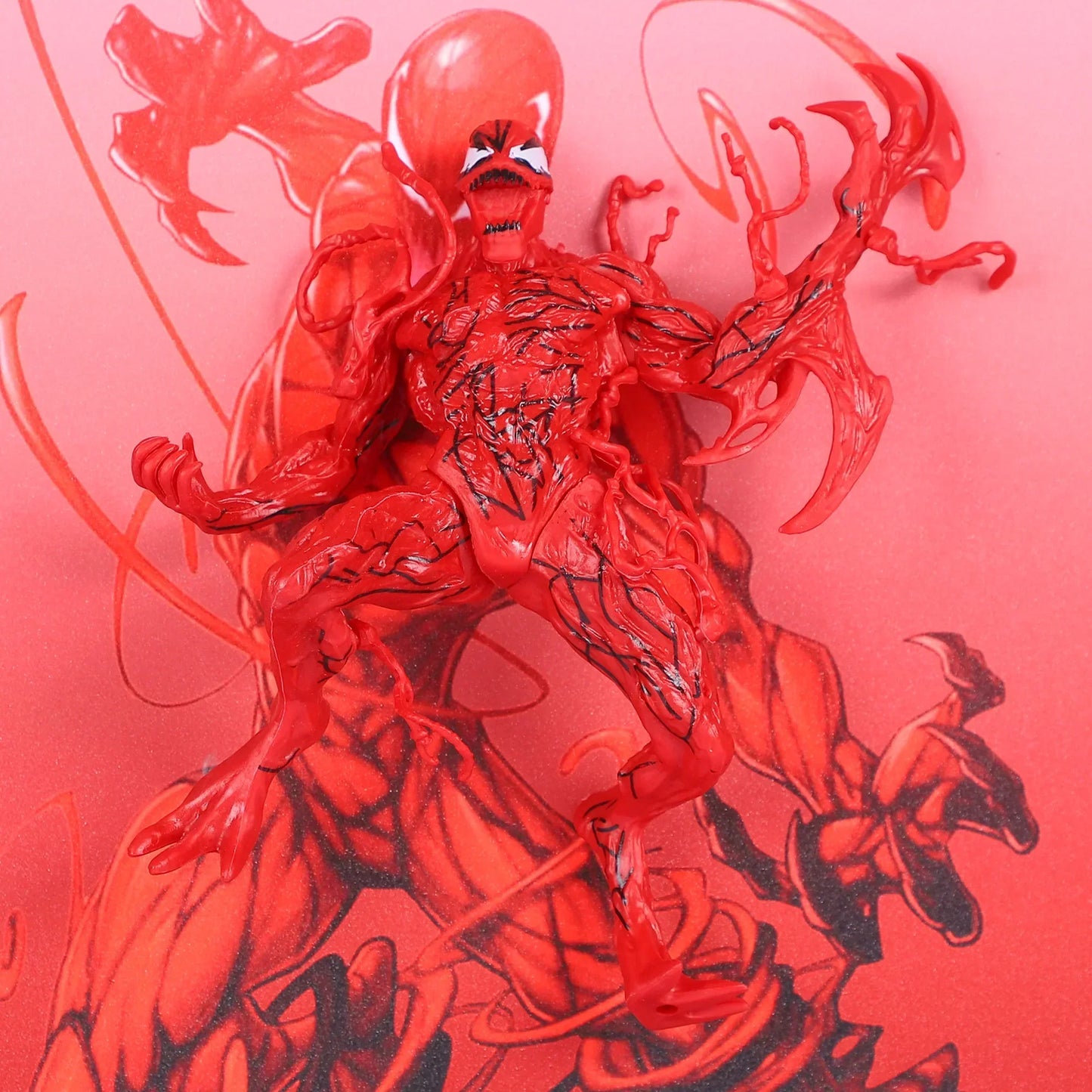 3D Red Venom Carnage Action Figure Decorative Wall Frames – 40x40 cm | Perfect for Racing Enthusiasts | Eye-Catching Room Decor | Ideal Gift for Bike Lovers & Collectors - Jaiman Toys