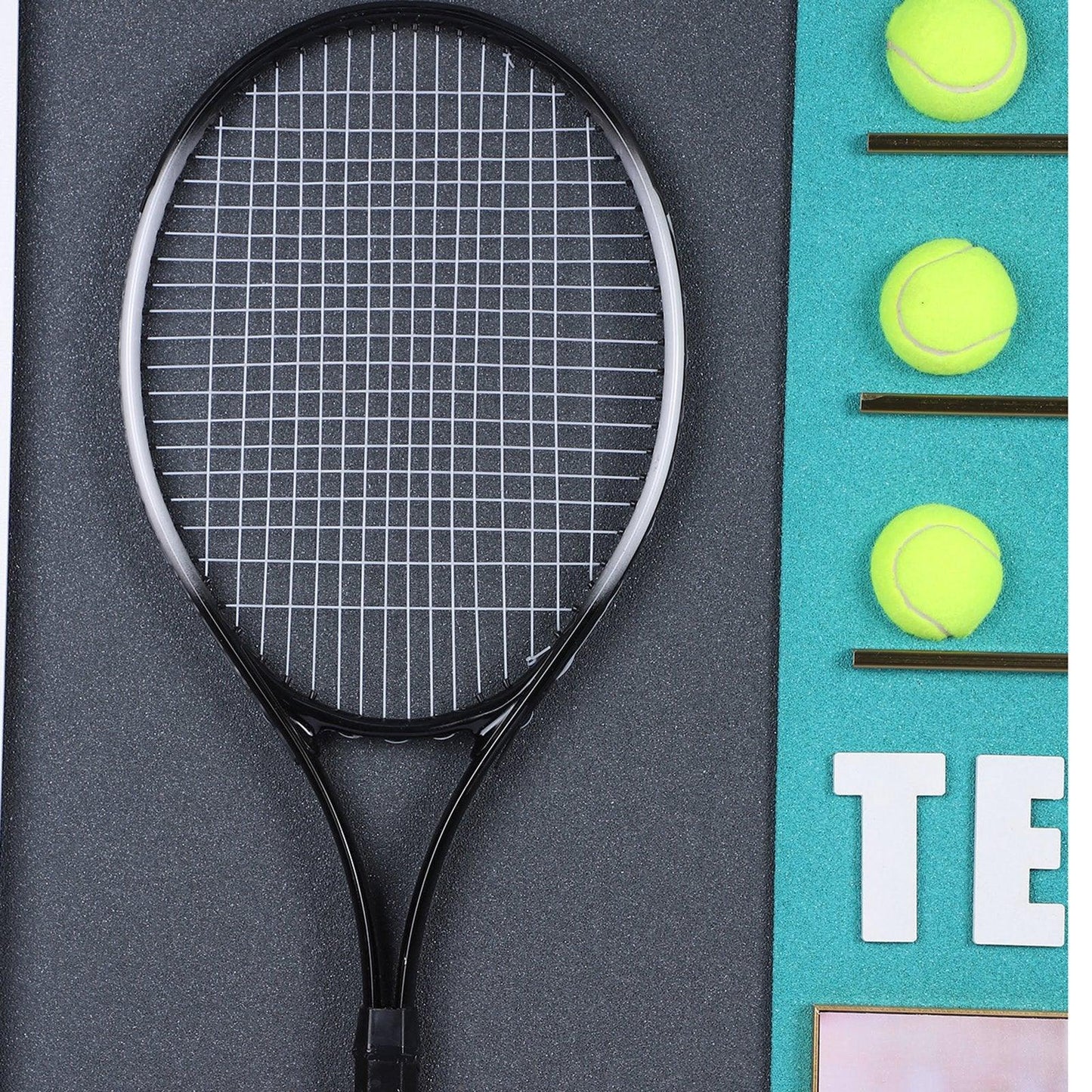 3D Tennis Racket with Tennis Ball 55x28 cm Decorative Wall Frame – Elevate Your Space with Sporting Elegance - Jaiman Toys