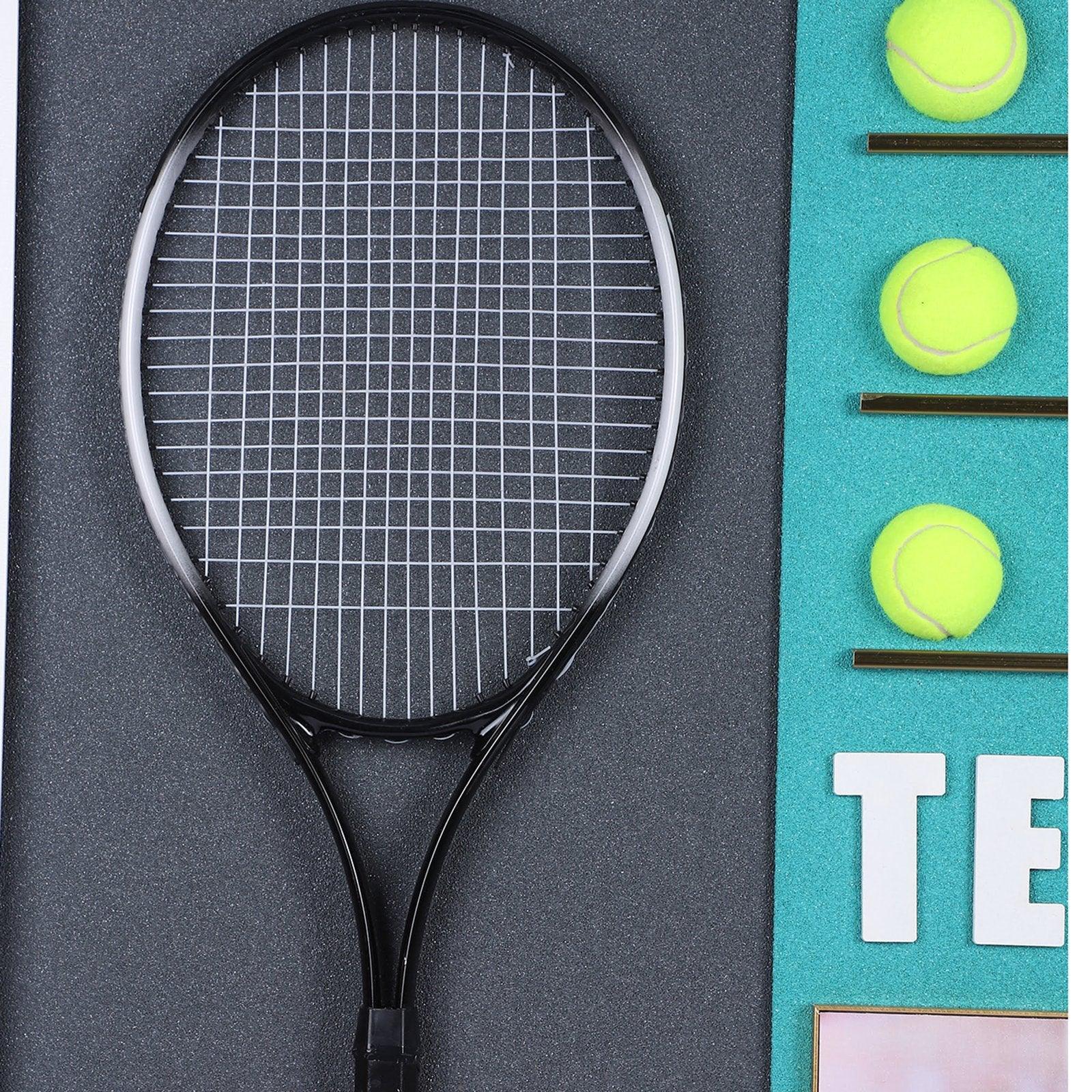 3D Tennis Racket with Tennis Ball 55x28 cm Decorative Wall Frame – Elevate Your Space with Sporting Elegance - Jaiman Toys