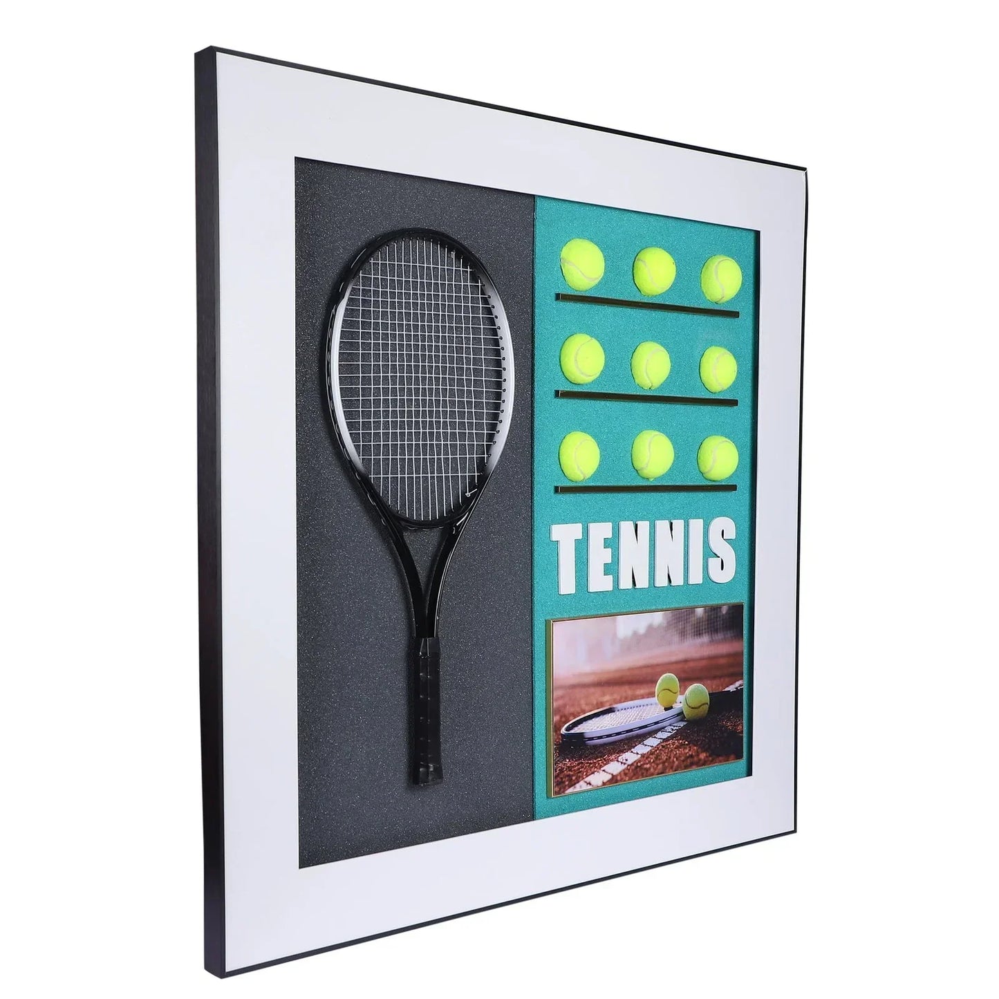 3D Tennis Racket with Tennis Ball 55x28 cm Decorative Wall Frame – Elevate Your Space with Sporting Elegance - Jaiman Toys