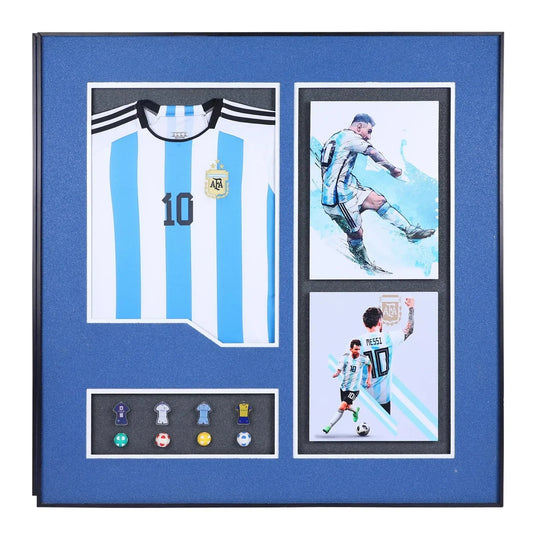 Game-Changer: Lionel Messi T-Shirt and Multicolor Balls Decorative Wall Frame - Celebrate Football Brilliance in Colorful Style - Jaiman Toys