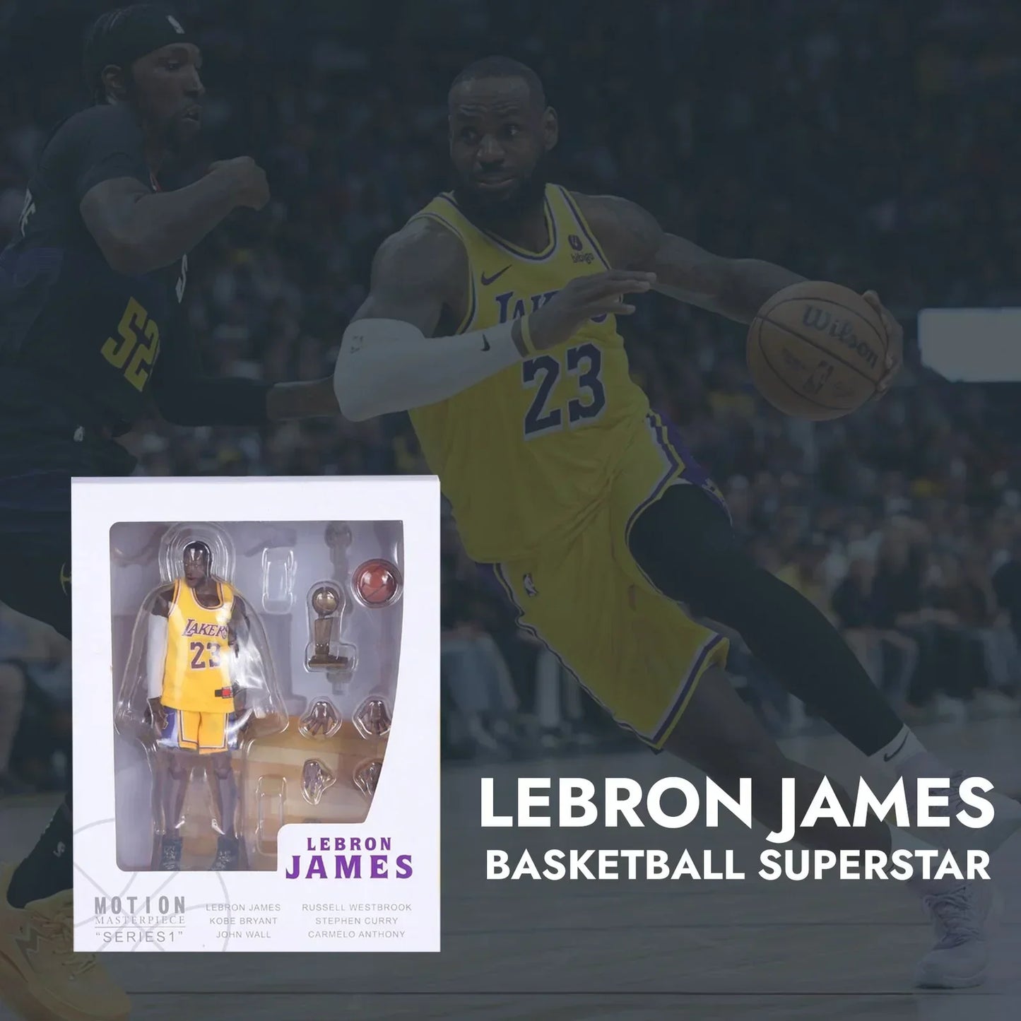 LeBron James Action Figure with Championship Accessories - Jaiman Toys