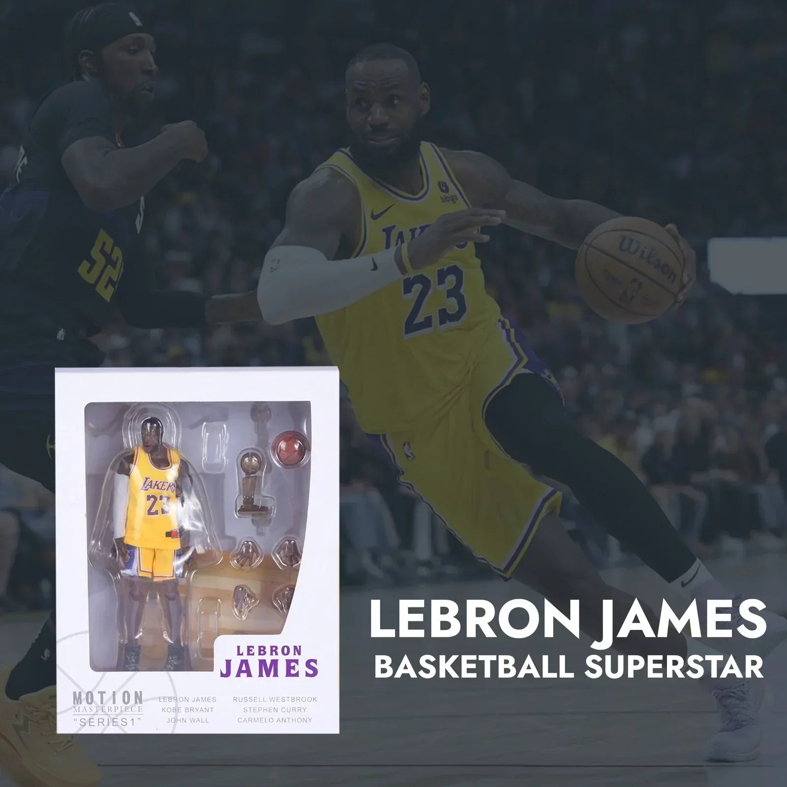 LeBron James Action Figure with Championship Accessories - Jaiman Toys