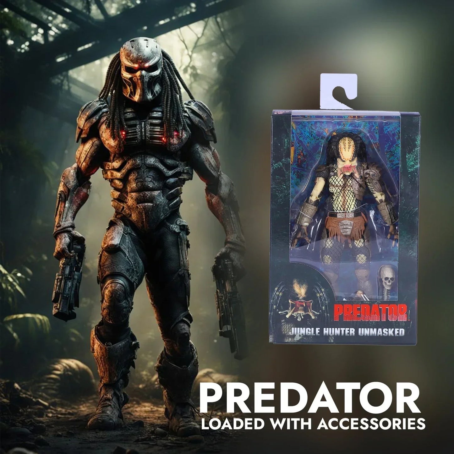 NECA Predator Scale Ultimate Jungle Hunter Unmasked Action Figure - Jaiman Toys