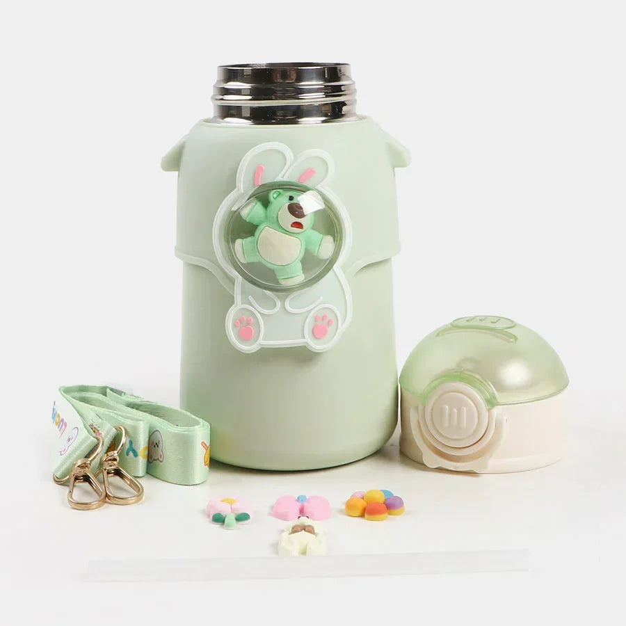 Happy Baby Bear Stainless Steel Water Bottle For Kids 600 ML (Green) - Jaiman Toys
