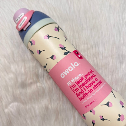 Owala FreeSip Insulated Stainless Steel Water Bottle 27oz. / 800ml – Leak-Proof Travel Bottle with Built-in Straw (Pack of 1)
