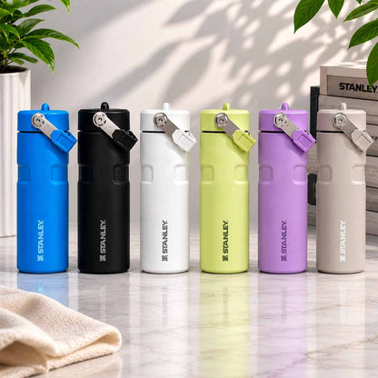 Stanley IceFlow Flip Straw Water Bottle 16oz (473ml) Vacuum Insulated Stainless Steel Bottle – Black