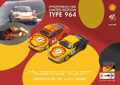 SPARKY 1/64 DIECAST SHELL PORSCHE 911 (964) Carrera Cup COMBO - Pirelli #1 Kaufmann & trophy combo - Jaiman Toys