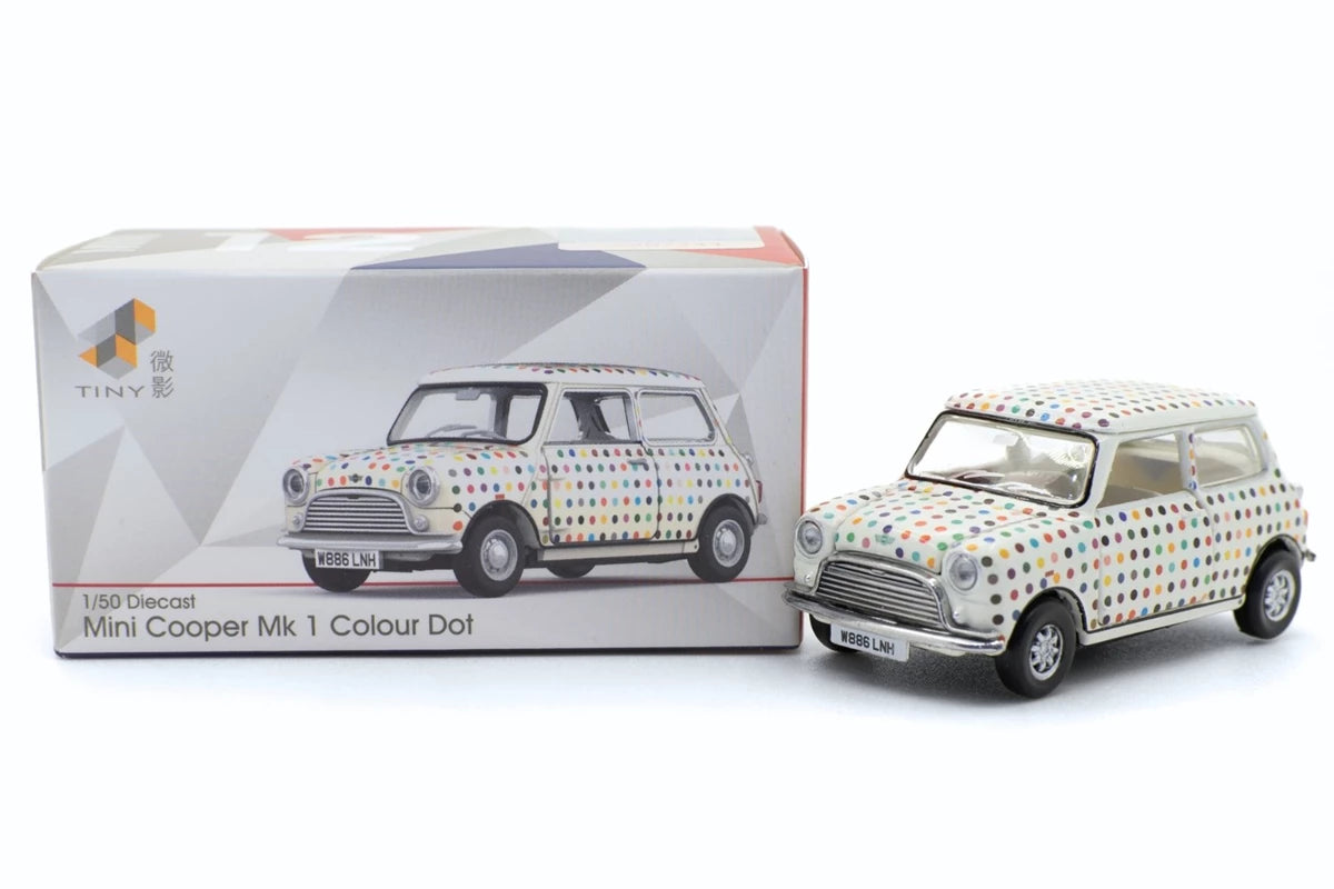 Tiny City Mini Cooper Mk 1 Colour Dot 1:50 Scale Die-cast Model Car | Artistic Classic Mini Collectible