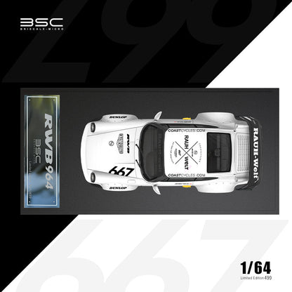 BSC 1:64 RWB 964 #667 White Die-Cast Model Car | Limited Edition Rauh-Welt Begriff Porsche 911 Collectiblee