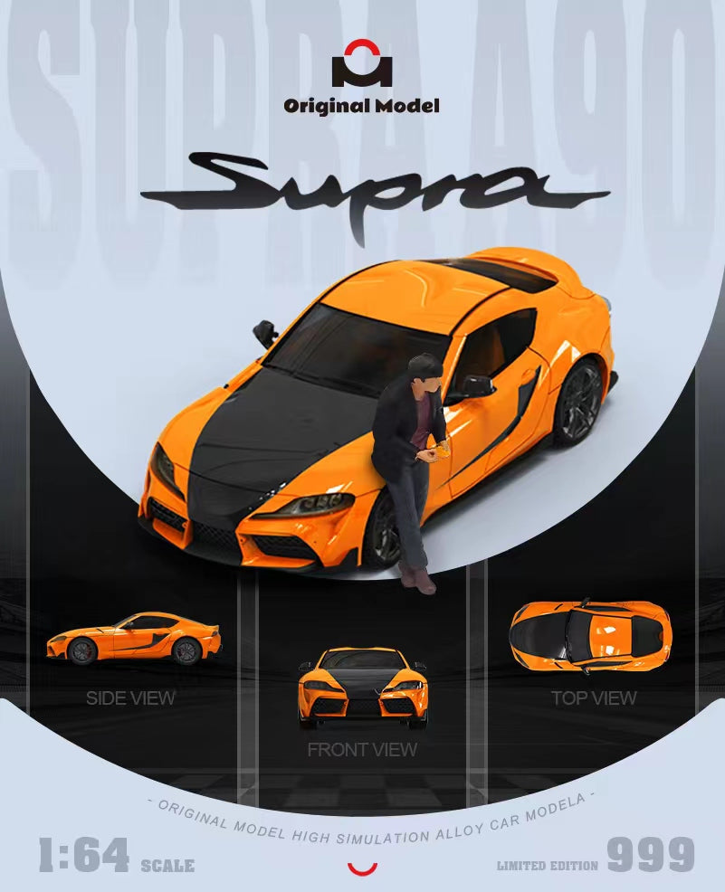 Original Model 1:64 Toyota GR Supra Orange F&F Edition Diecast Model Car | Premium Collectible with Figurine
