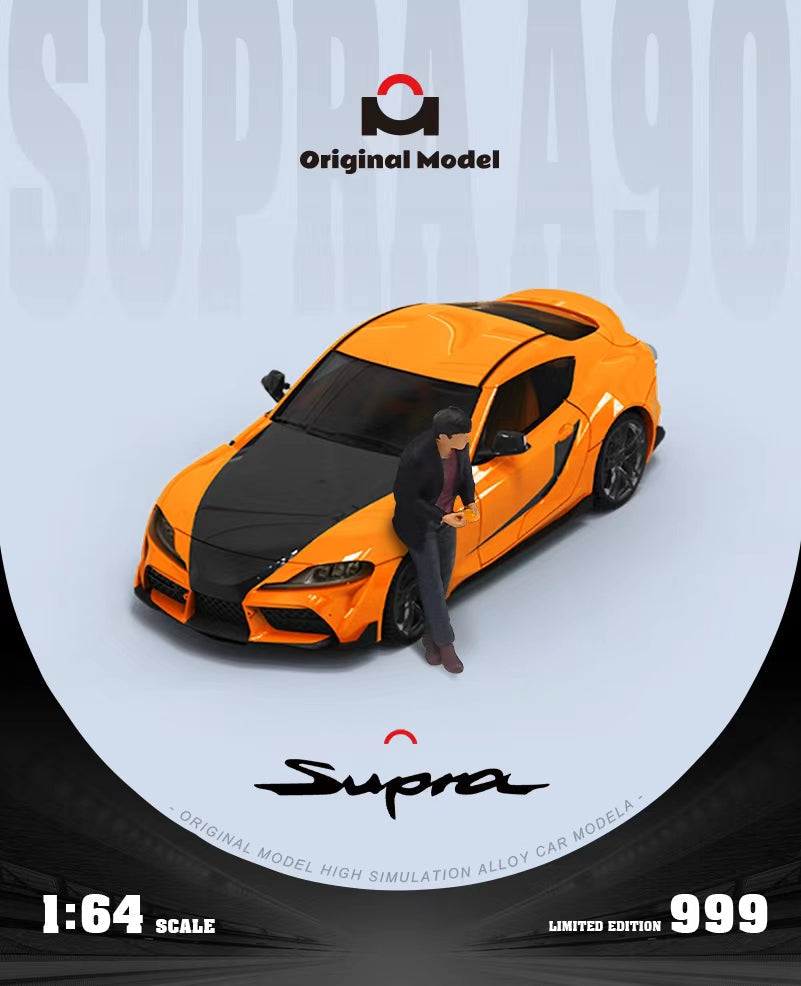 Original Model 1:64 Toyota GR Supra Orange F&F Edition Diecast Model Car | Premium Collectible with Figurine
