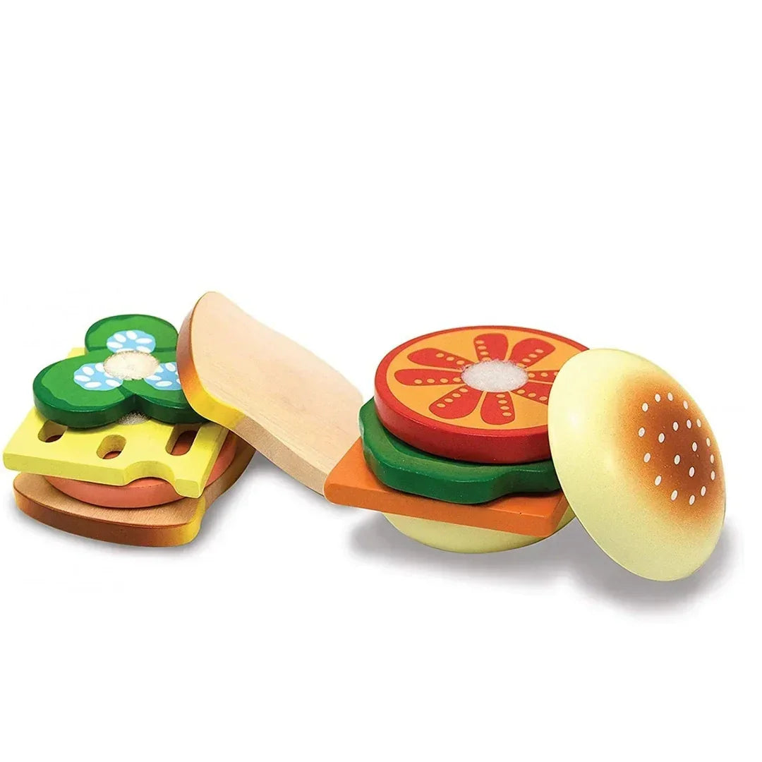 Melissa and Doug Sandwich Making Set - Wooden Play Food - Jaiman Toys