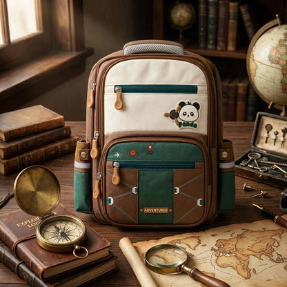 Panda Adventurer Kids School Backpack 16 Inch (40 cm) | Ergonomic Travel & School Bag with Chest Strap