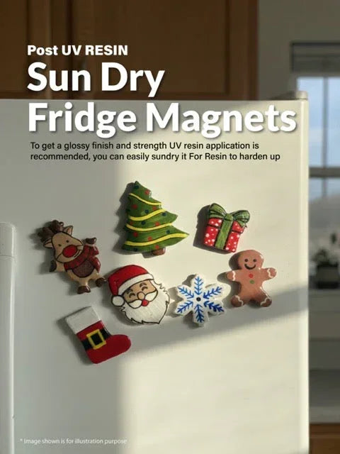Joy Mould Christmas Fridge Magnet DIY Kit | Air-Dry Clay Craft Set for Kids & Adults | Make Santa, Tree, Reindeer & More – No Baking Needed