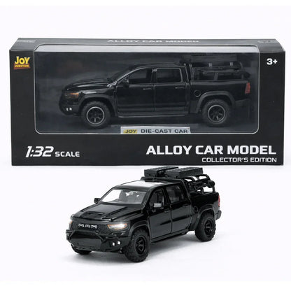 JOY JUNCTION 1:32 RAM Mammoth Pickup Truck Diecast Model – Alloy Metal Pullback Car with Openable Doors | Collector’s Edition