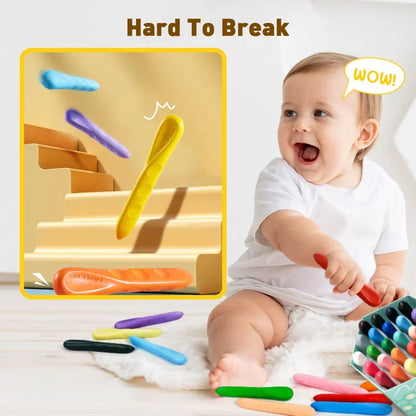 Jar Melo Mess Free Easy Grip Beeswax Crayons - Jaiman Toys