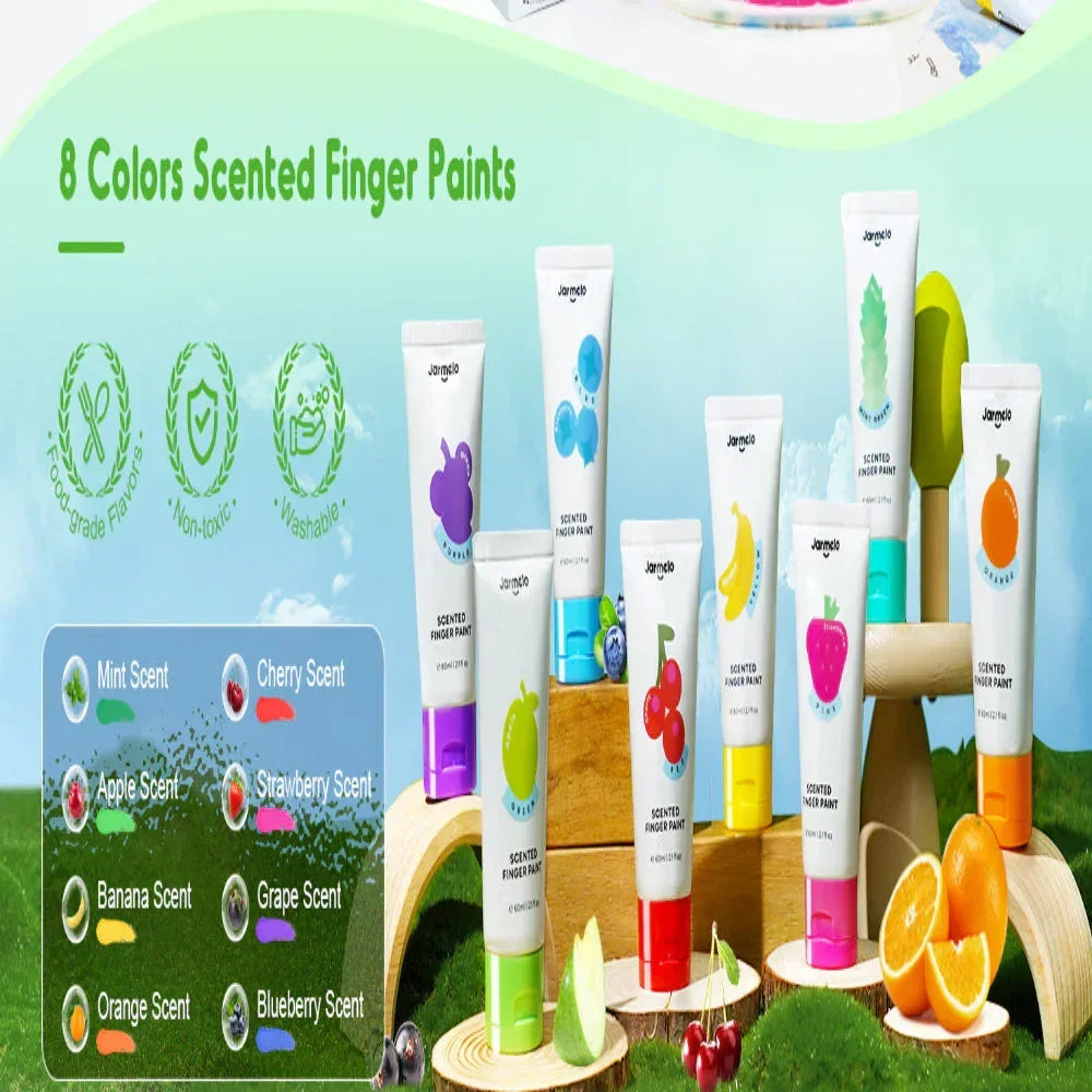 Jar Melo Scented Finger Paint-8 colors - Jaiman Toys