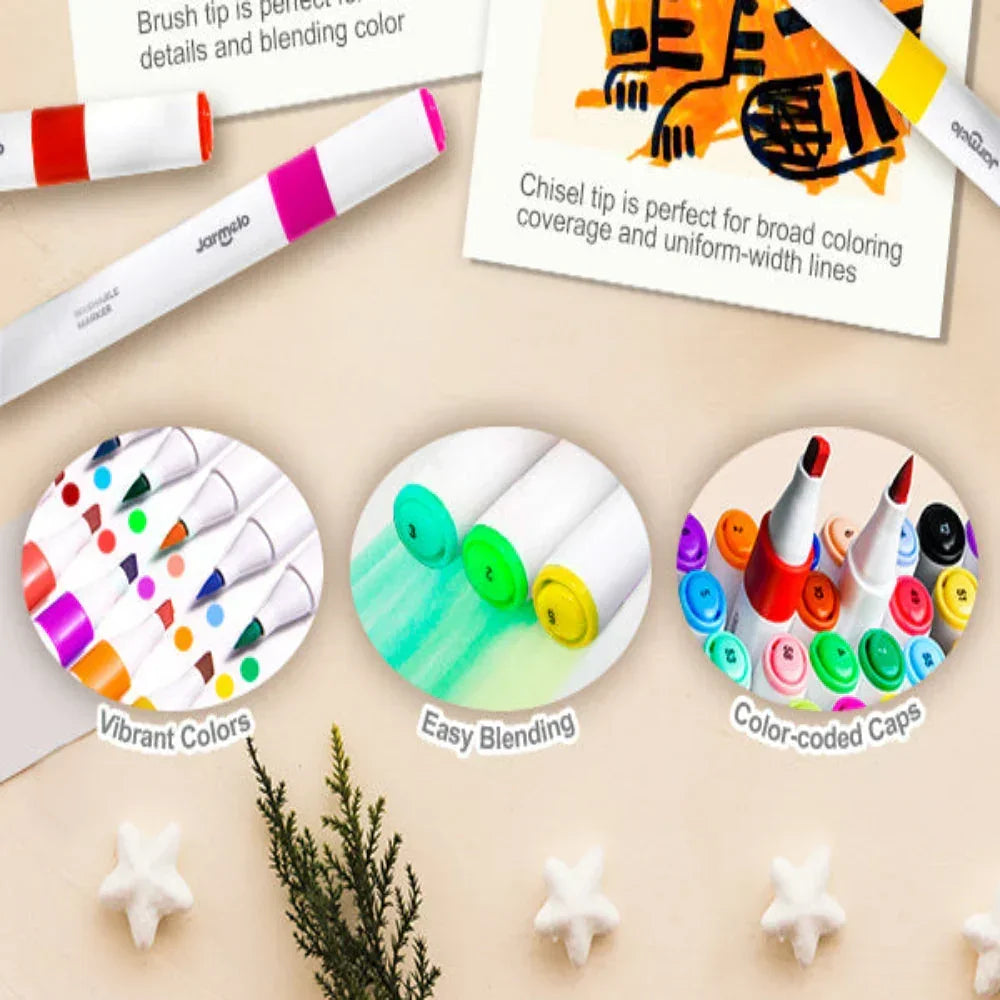 Jar Melo Washable Dual Tip Markers - Jaiman Toys