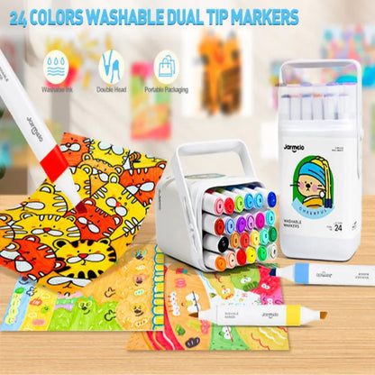 Jar Melo Washable Dual Tip Markers - Jaiman Toys