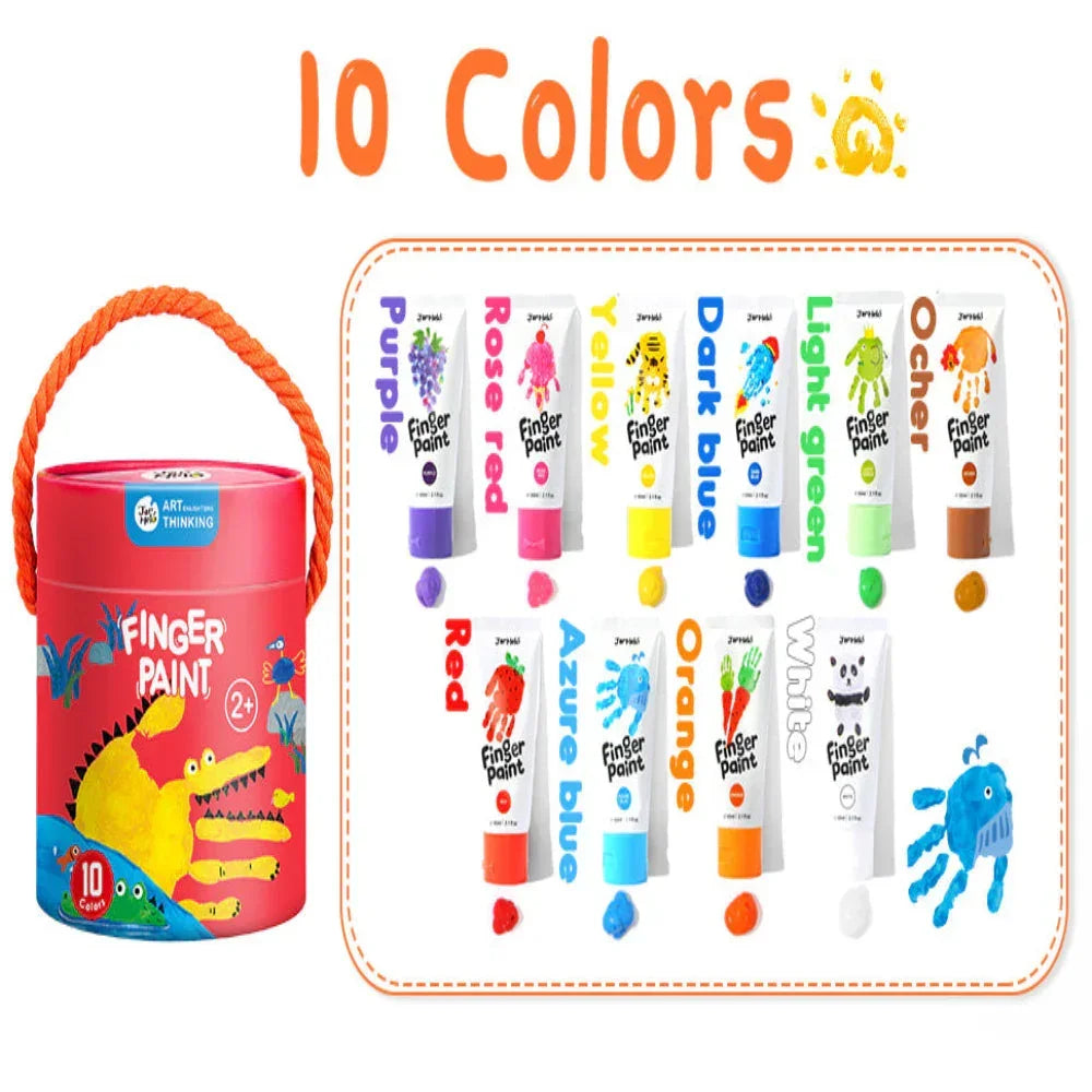 Jar Melo Washable Finger Paint Colors Set - Jaiman Toys