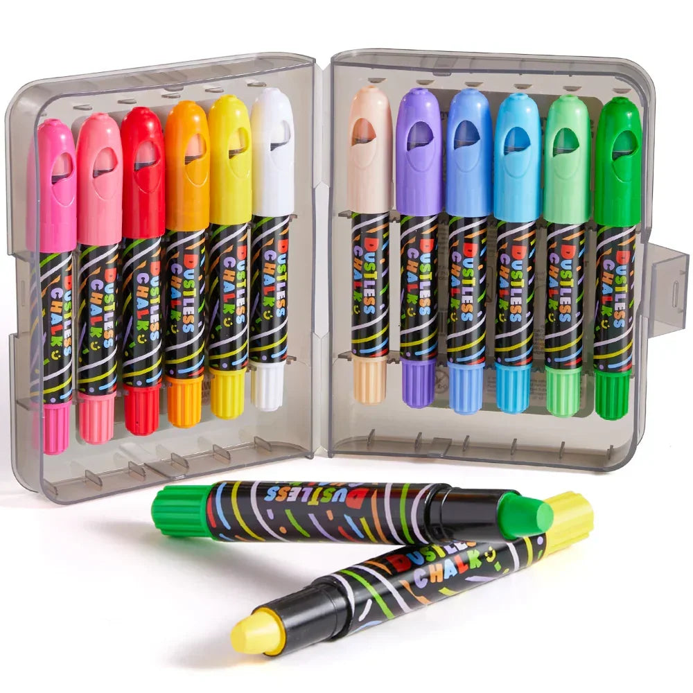 Jarmelo Smooth Time Dustless Chalk - 12 Colors - Jaiman Toys