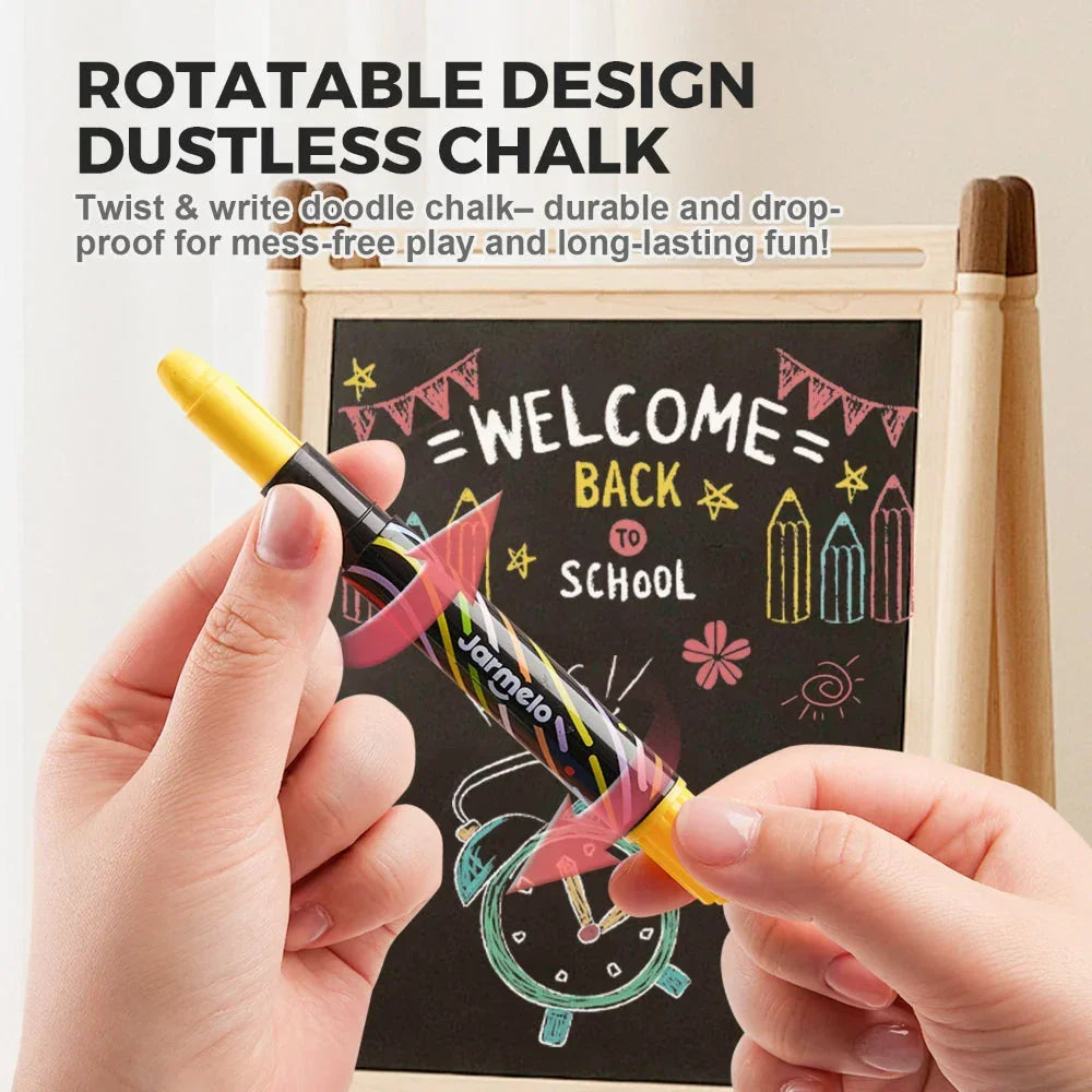 Jarmelo Smooth Time Dustless Chalk - 12 Colors - Jaiman Toys