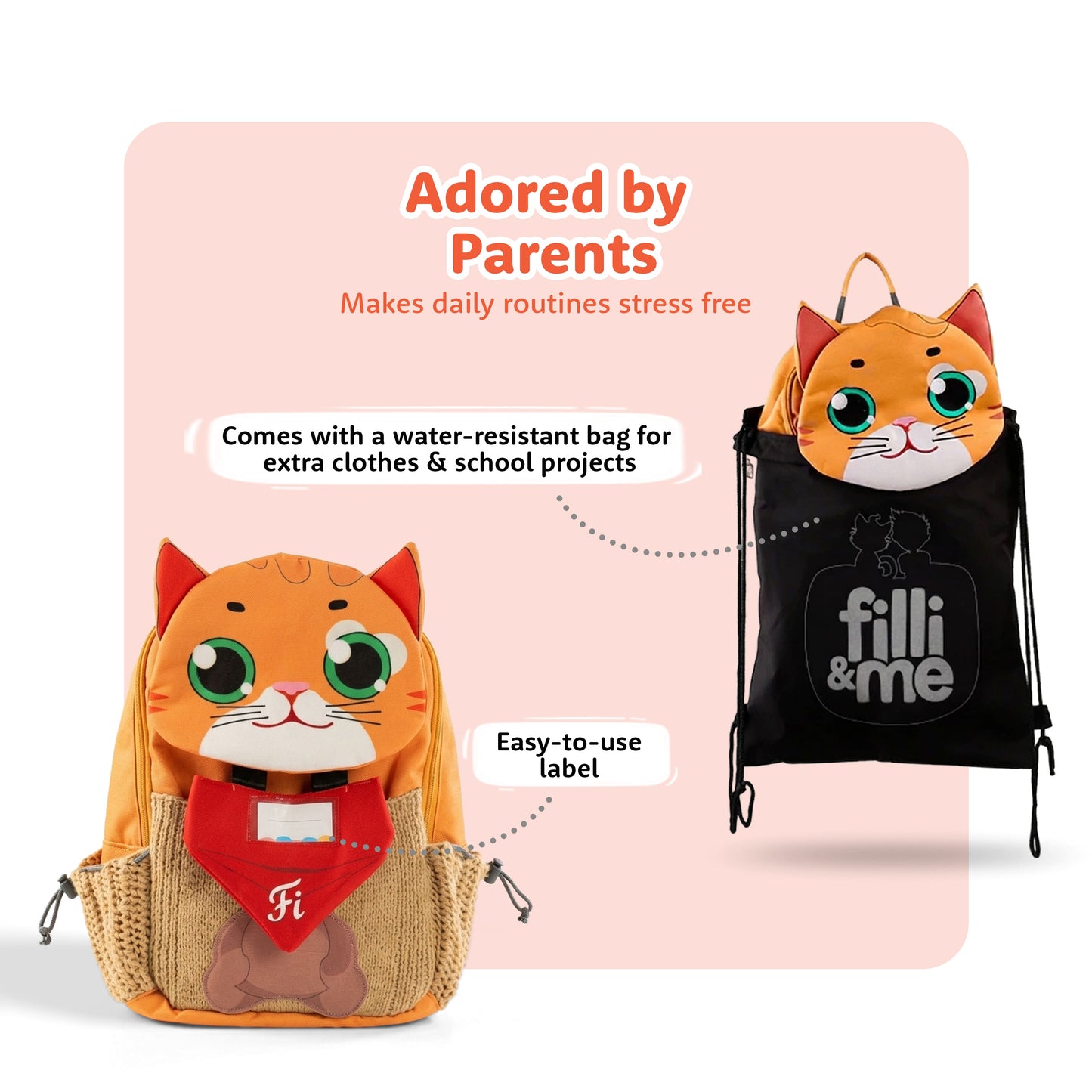 Filli & Me Builder Filli HugBag | 12.5L Kids Backpack for Kindergarten (4–5 Years) | Lightweight School & Travel Bag