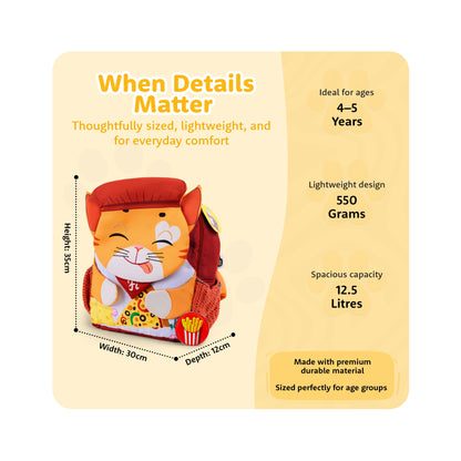 Filli & Me Chef Filli HugBag | 12.5L Kids Backpack for Kindergarten (4-5 Years) | Lightweight School & Travel Bag