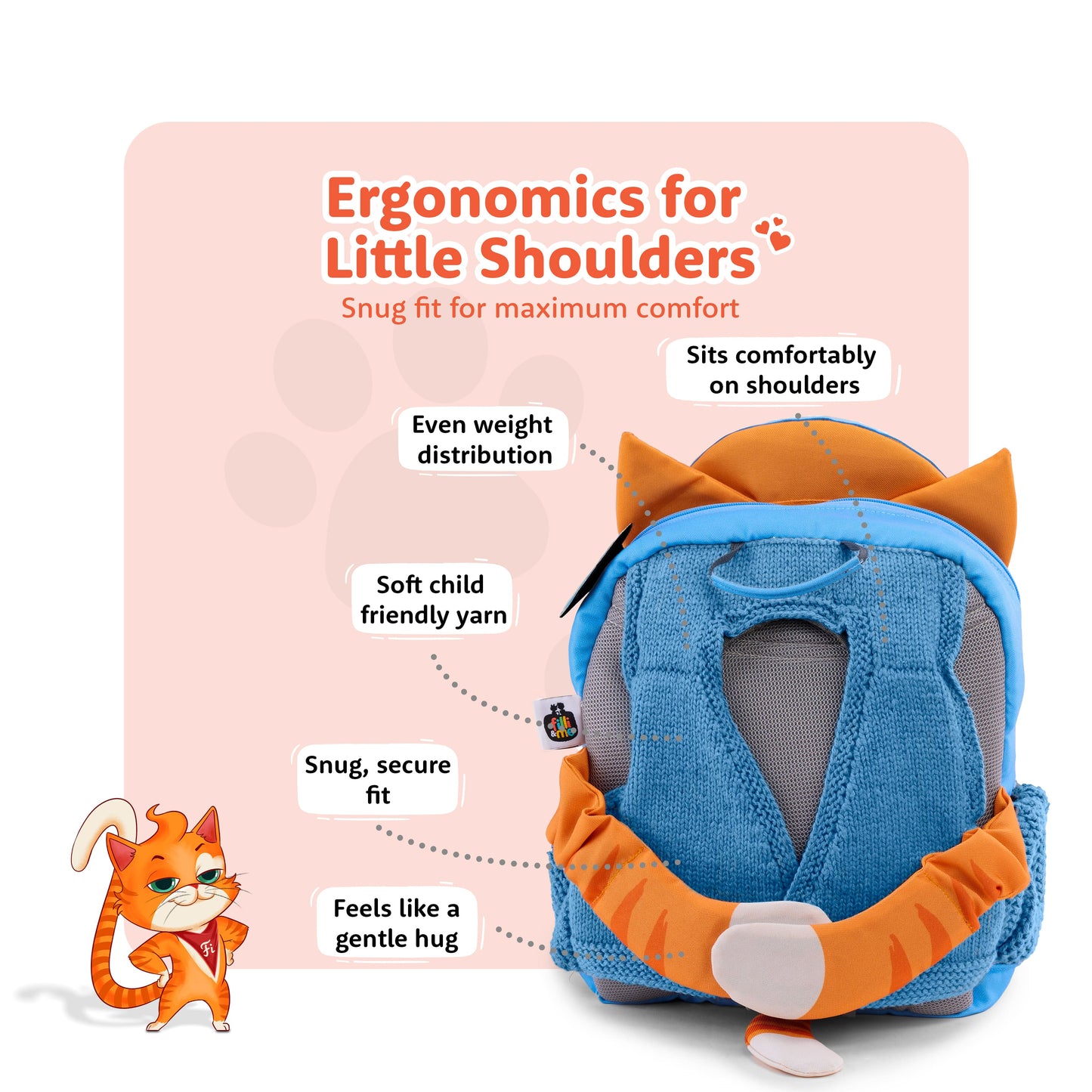 Filli & Me Gardener Filli HugBag | 12.5L Kids Backpack for Kindergarten (4–5 Years) | Lightweight School & Travel Bag