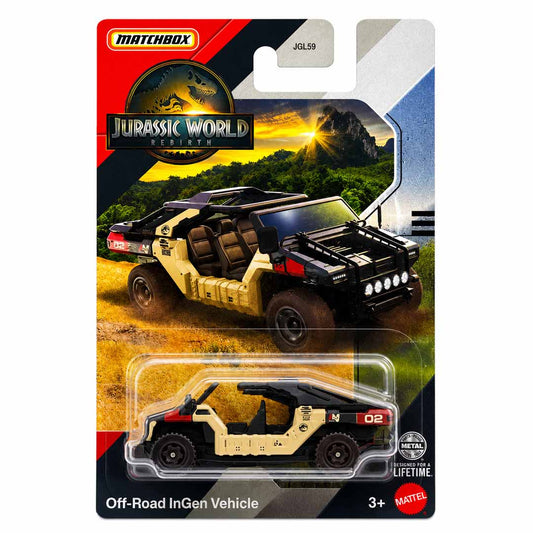 Matchbox 1:64 (Blister Pack) Off-Road InGen Vehicle Jurassic World Rebirth Diecast Model Car | Movie Collectible