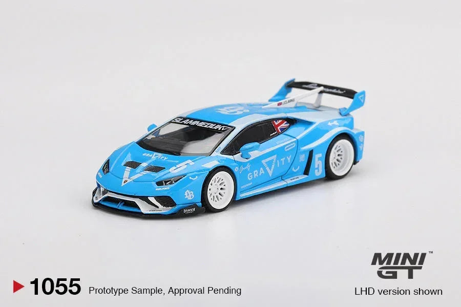 Mini GT 1:64 Duo Set LB★WORKS Lamborghini Huracán GT Gravity Blue + Toyota GR Supra Liberty Walk Red | Premium Diecast Collector Cars