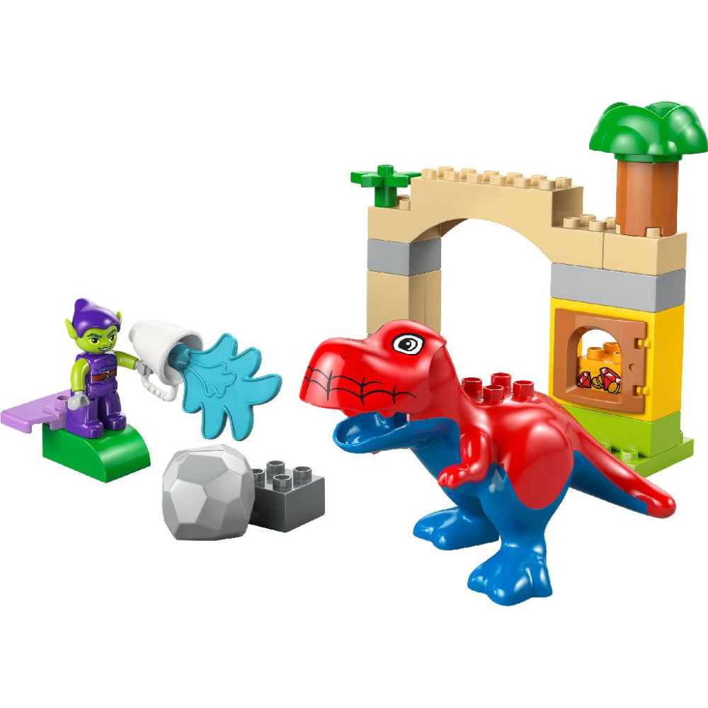 LEGO 10463 DUPLO Spidey Rex vs Green Goblin Dinosaur Set – Toddler Building Toy, 25 Pieces