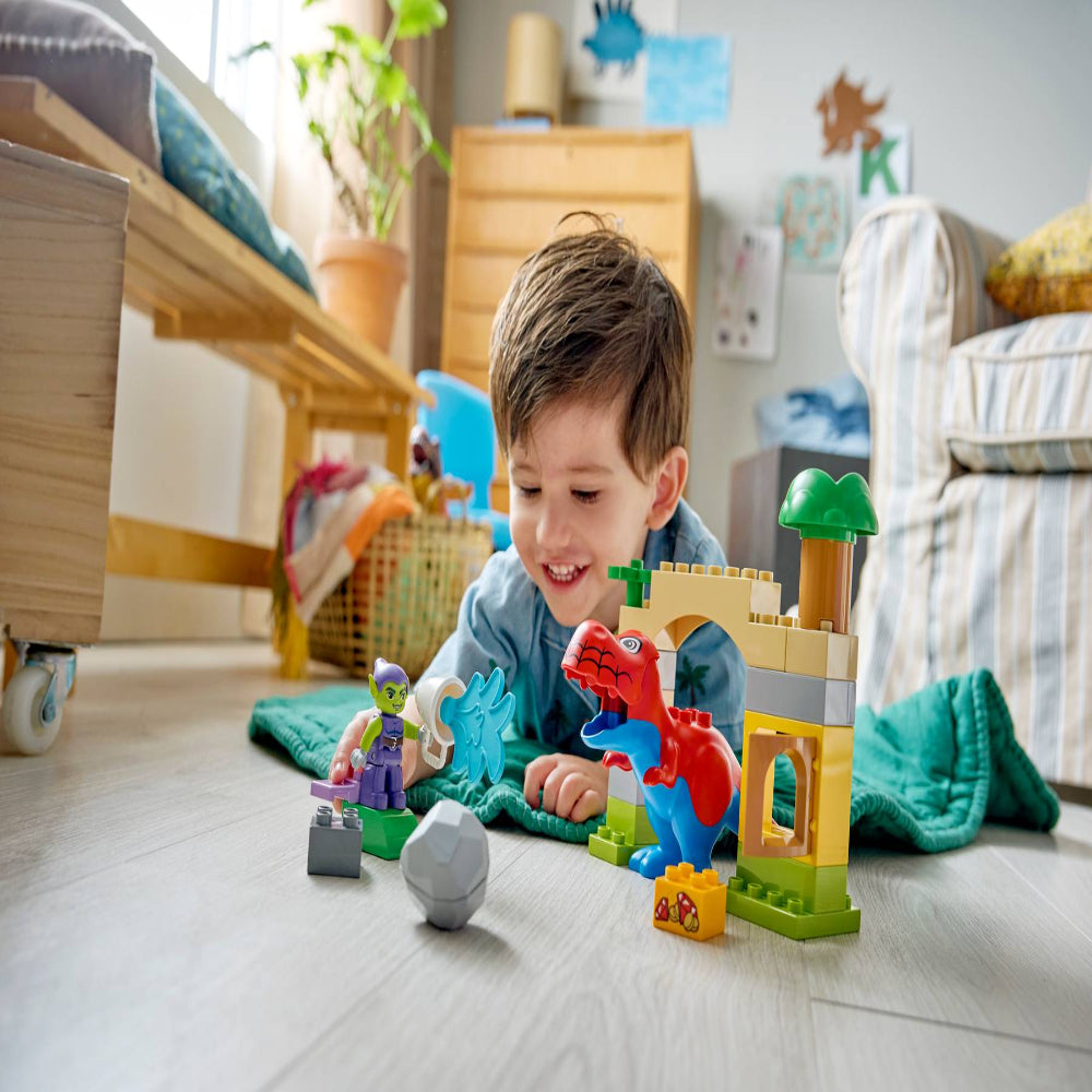 LEGO 10463 DUPLO Spidey Rex vs Green Goblin Dinosaur Set – Toddler Building Toy, 25 Pieces