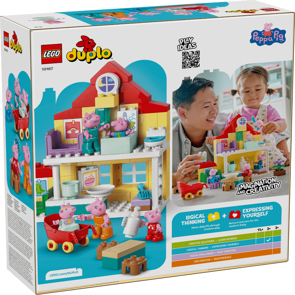 LEGO 10467 DUPLO Peppa Pig Family House Building Set – Toddler Playset with Figures, 84 Pieces