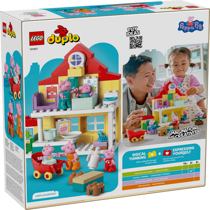 LEGO 10467 DUPLO Peppa Pig Family House Building Set – Toddler Playset with Figures, 84 Pieces