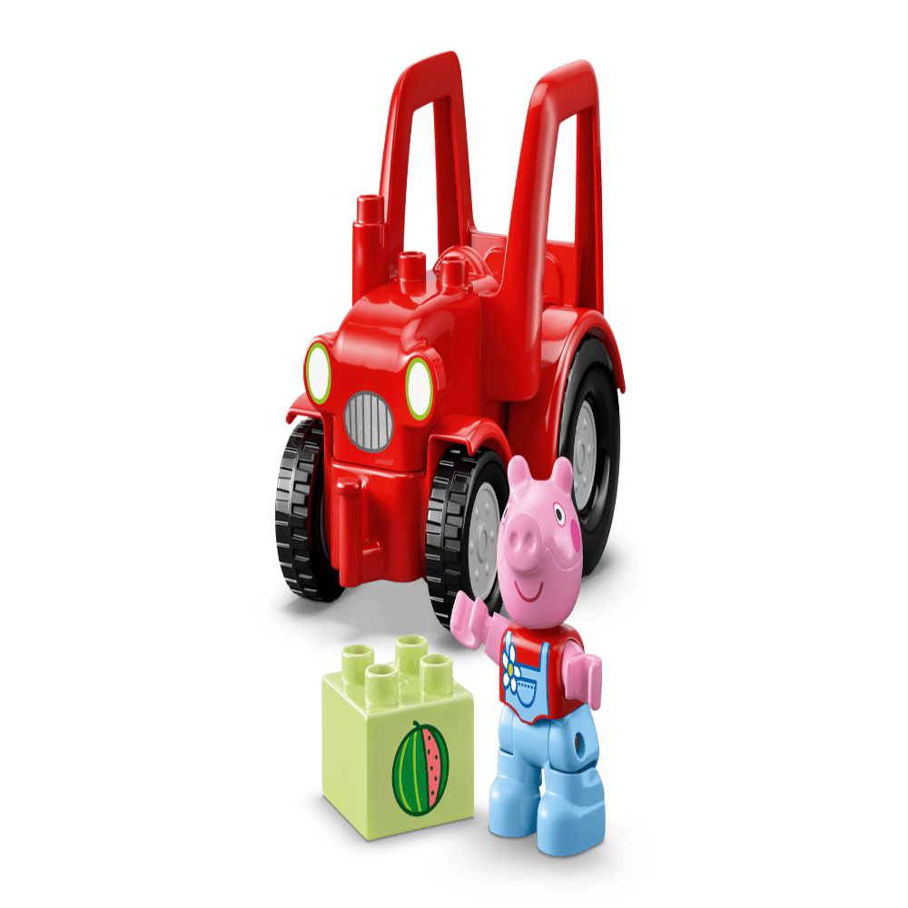 LEGO 10468 DUPLO Peppa Pig Tractor and Market Playset – Toddler Building Toy with Figures, 18 Pieces