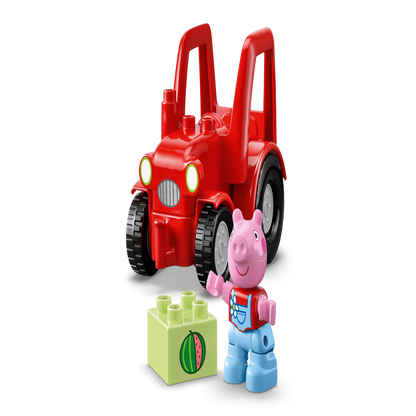 LEGO 10468 DUPLO Peppa Pig Tractor and Market Playset – Toddler Building Toy with Figures, 18 Pieces
