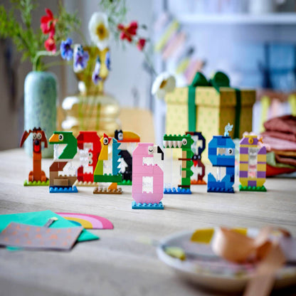 LEGO 40807 Birthday Numbers Building Set (281 Pieces) | Creative Animal Number Decorations for Kids Ages 6+