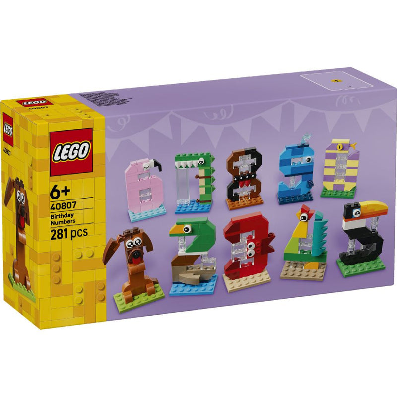 LEGO 40807 Birthday Numbers Building Set (281 Pieces) | Creative Animal Number Decorations for Kids Ages 6+