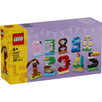 LEGO 40807 Birthday Numbers Building Set (281 Pieces) | Creative Animal Number Decorations for Kids Ages 6+