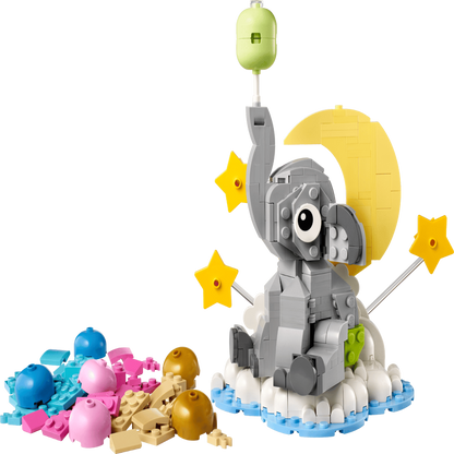 LEGO 40814 Baby Elephant in the Sky Building Set (402 Pieces) | Collectible Display Gift for New Parents & Baby Showers
